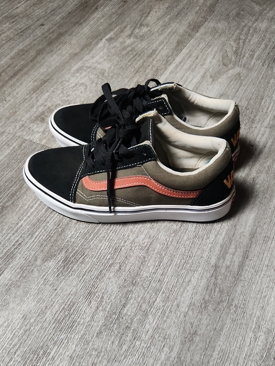 Vans Shoes - Vans Men's Black Olive Skate Shoes with Coral Stripe